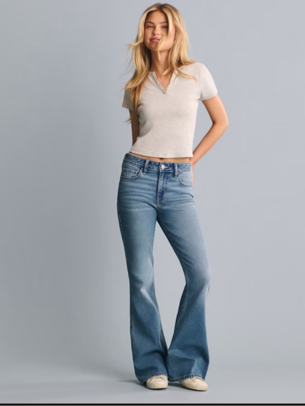 Hollister Medium Wash Flared Jeans- 29/8L